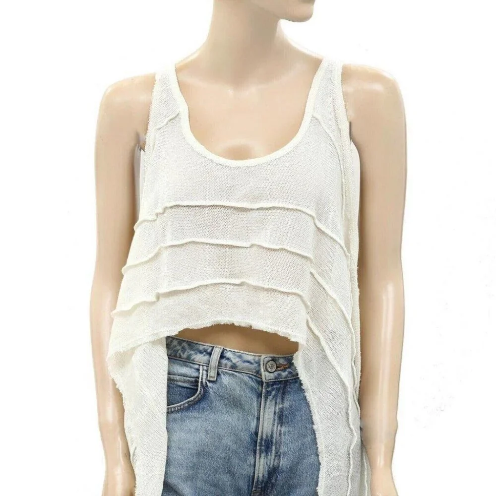 Free People We The Free Zelena Tank Blouse Top Hi Low Cotton Oversized S